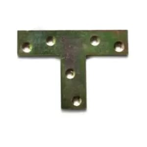 Flat t Shape Large Tee Repair Plate Bracket Mending Fixing Corner 70x50x20mm - Pack of 10