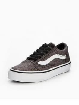 Vans Uy Old Skool Glitter Childrens Trainer Black Size 10
