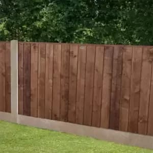 Forest 6' x 3' Brown Pressure Treated Vertical Closeboard Fence Panel (1.83m x 0.92m)