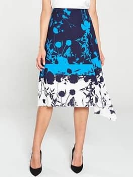 Ted Baker Samanth Bluebell Asymmetric Hem Skirt, Dark Blue, Size 2=10, Women