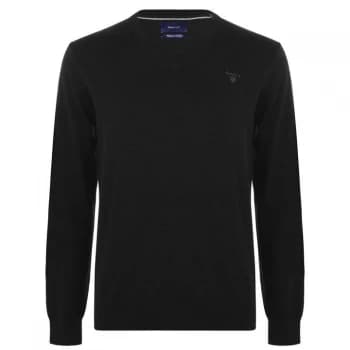 Gant Cotton V Neck Jumper - Charcoal 097