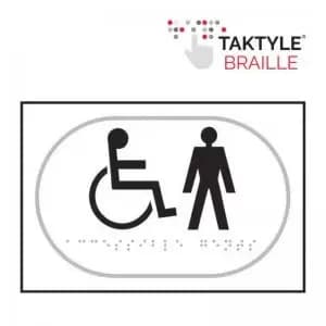 Disabled Gentlemen Graphic’ Sign; Self Adhesive Taktyle;