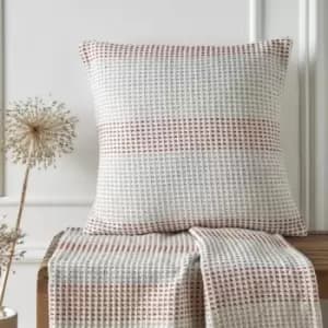 Appletree Loft Reva Woven 100% Recycled Cotton Rich Filled Cushion, Paprika, 43 x 43 Cm