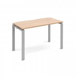 Adapt II Starter Unit Single 1200mm x 600mm - Silver Frame Beech top