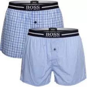 Hugo Boss 2 Pack Woven Boxer Shorts Blue Size XL Men