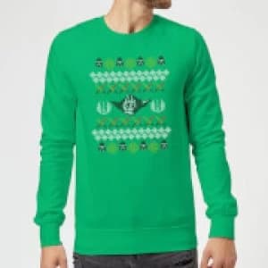 Star Wars Yoda Christmas Knit Green Christmas Sweatshirt - L - Green