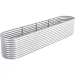 Garden Raised Bed 400x80x81cm Galvanised Steel Silver vidaXL - Silver