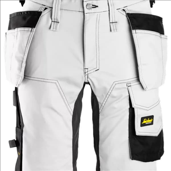 Snickers AllroundWork Stretch Shorts Holster Pockets - White/Black - 44