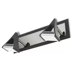 Filippo Linear Spot Light 2 Light LED 10W 3000K, 900lm, Matt Black/Polished Chrome, 3yrs Warranty