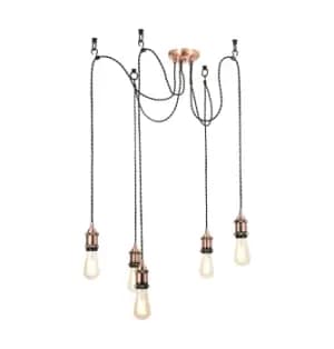 Inlight Padua 5-Light E27 Pendant Cord Set Copper & Black