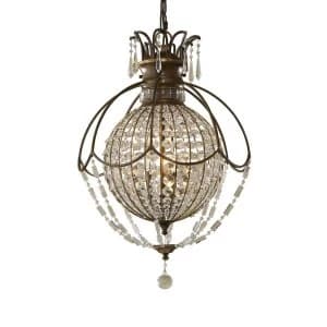 3 Light Ceiling Chandelier Pendant Light British Bronze, Oxidized Bronze, E14