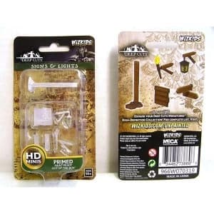 WizKids Deep Cuts Unpainted Miniatures - Signs & lights