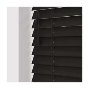 160cm Dark Walnut Faux Wood Venetian Blind With Strings (50mm Slats) Blind With Strings (50mm Slats)