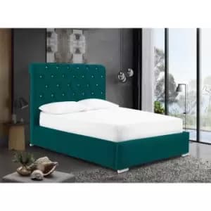 Meripa Bed Super King Plush Velvet Green