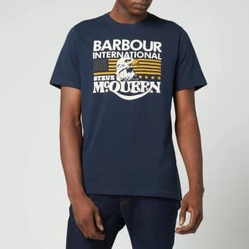 Barbour X Steve McQueen Mens Eagle T-Shirt - Navy - XL