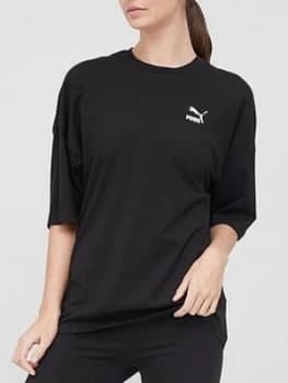 Puma Classics Loose T-Shirt - Black, Size L, Women