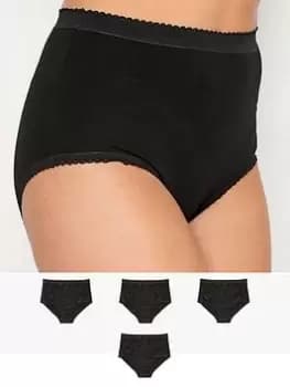 Long Tall Sally 4 Pack Cotton Stretch Full Briefs, Black, Size 10-12, Women