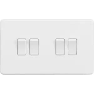MLA Knightsbridge 10AX 4 Gang 2-Way Switch Matt White - SF4100MW