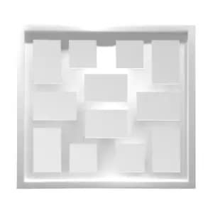 Premier Housewares Multi Photo White Frame, 12 Photo - 9 x 9", 14 x 9"