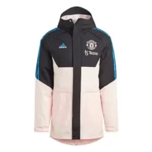 adidas Manchester United Condivo 22 Stadium Parka Mens - Black / Icey Pink