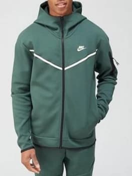 Nike Tech Fleece Full Zip Hoodie - Green Size M Men