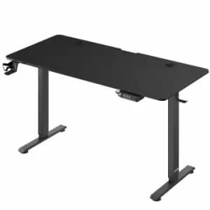 Height Adjustable Desk Black 140x60x73-118cm LCD Display