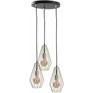 Keter Geo Cluster Pendant Ceiling Light Gold, 32cm, 3x E27