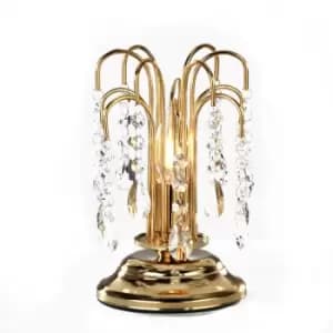 Pioggia Glass Table Lamp, Gold
