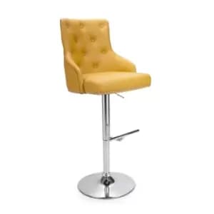 Rocco Leather Match Yellow Bar Stool