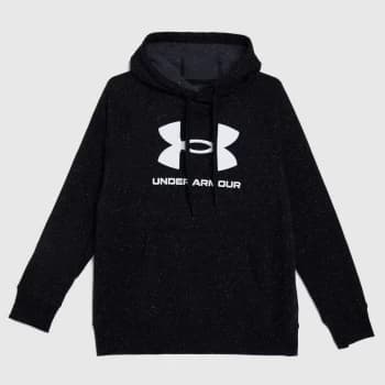 Under Armour Rival Fleece Logo Hoodie In Black & White