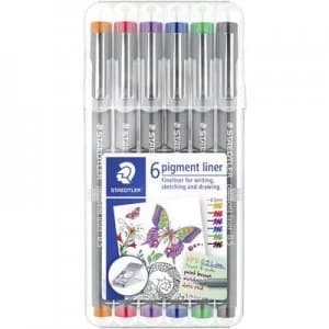 Staedtler 30805-SSB6 pigment liner 308 Fineliner 6 pcs/pack Orange, Red, Violet, Blue, Green, Brown 0.5mm 6 pc(s)