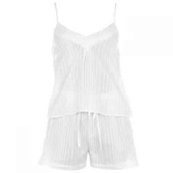 Figleaves Cotton Cami Pyjama Set - White