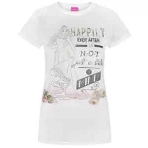 Disney Womens/Ladies Sleeping Beauty Happily Ever After T-Shirt (L) (White)