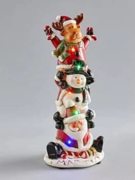Festive Jolly Santa And Friends Light Up Ornament