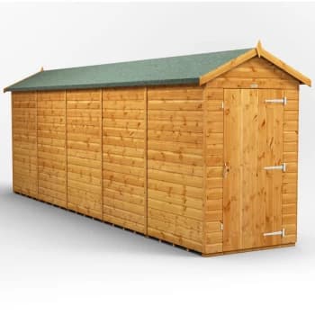 20x4 Power Windowless Apex Garden Shed - Brown