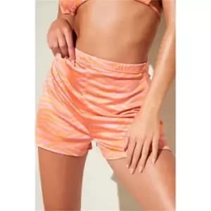 I Saw It First Orange Zebra Print Shorts - Orange