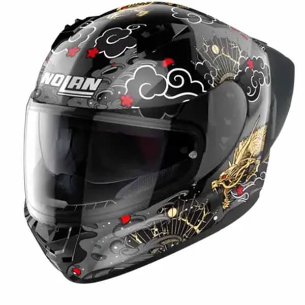 Nolan N60-6 Sport Wyvern 024 Metal Black White Red Gold Full Face Helmet Size S