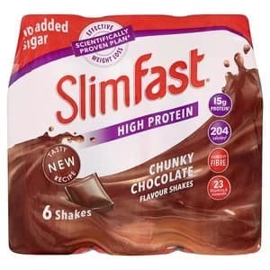 SlimFast Protein Chunky Chocolate Flavour Shakes 6x 325ml