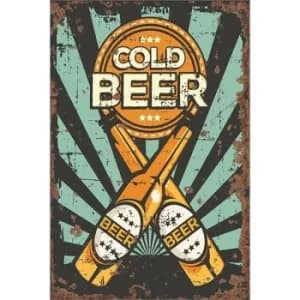 Vintage Metal Sign Cold Beer