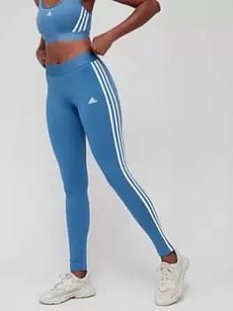 adidas Essentials 3 Stripes Leggings - Blue Size 2Xs, Women