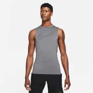 Nike Dri-Fit Tight Sleeveless Top, Iron Grey/Black, Male, Compression Tops, DD1988-068