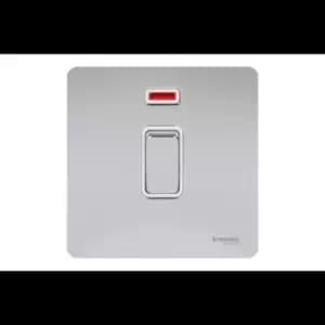 Schneider USFP 20A Double Pole Switched & Neon White Insert Polished Chrome - GU2411WPC