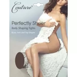 Couture Womens/Ladies Perfectly Sheer Body Shaping Tights (1 Pair) (Large) (Barely Black)