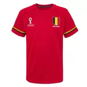 Fifa World Cup Qatar 2022 Belgium Mens T-Shirt in Red