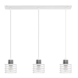 Edison Straight Bar Pendant Ceiling Light White, Chrome 65cm