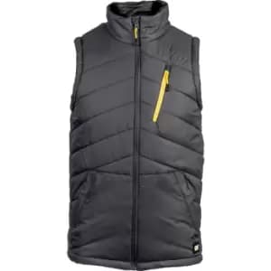 CAT Mens Essentials Body Warmer Dark Shadow in Grey, Size Large Nylon Ripstop/Polyester