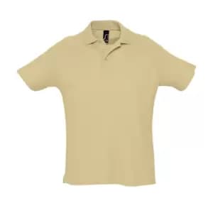 SOLS Mens Summer II Pique Short Sleeve Polo Shirt (M) (Sand)
