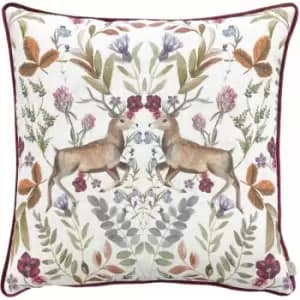 Evans Lichfield Mirrored Stag Piped Edge Cushion Cover, Shiraz, 43 x 43 Cm