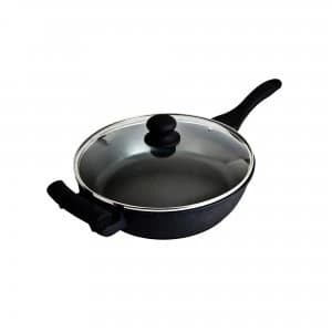 Denby Cast Aluminium Deep Frypan With Glass Lid 24Cm X 6.5Cm