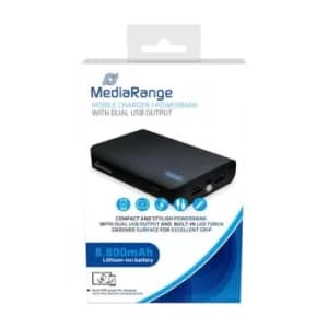 MediaRange Powerbank With Built-in LED Torch 8800 mAh Ref MR752